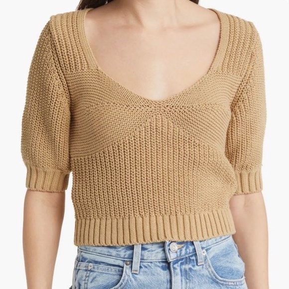 & Other Stories Sweaters - & Other Stories Cropped Sweetheart Bustier Knit Top